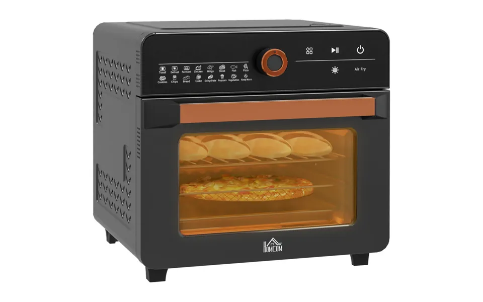 Homcom Retro Air Fryer Oven 20l 1400w With 17 Presets - Black