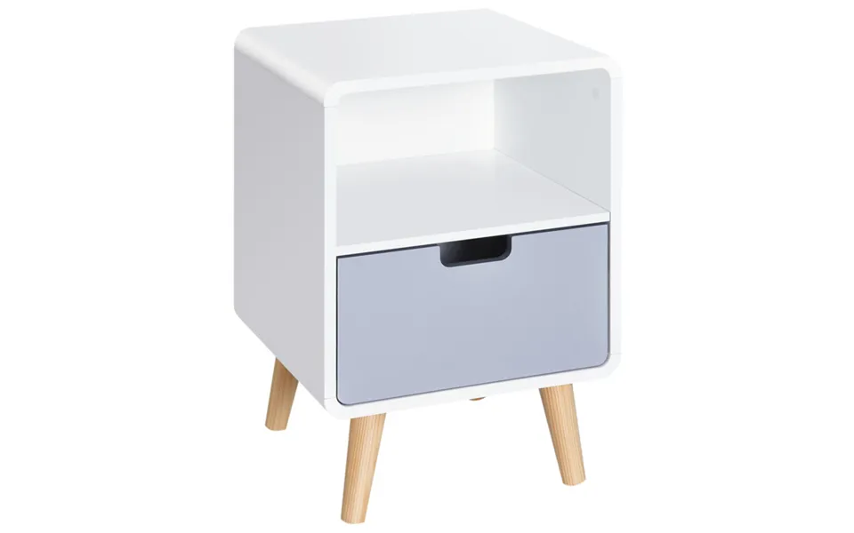 Homcom Scandinavian Bedside Table With Drawer - White, 35cm X 30cm X 50cm