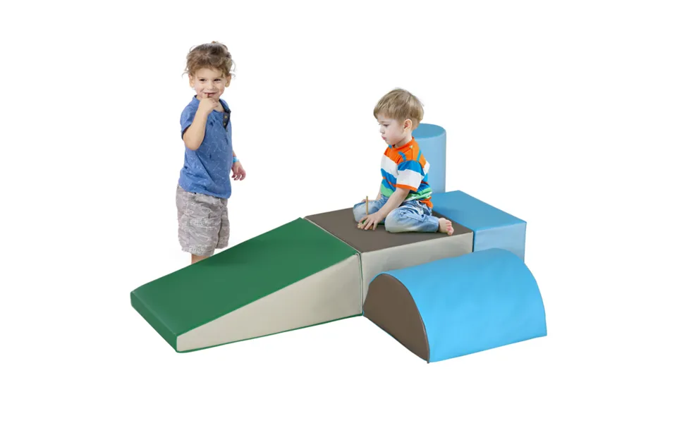 Homcom Soft Foam Toddler Climbing & Crawling Playset - 5 Piece Activity Toy
