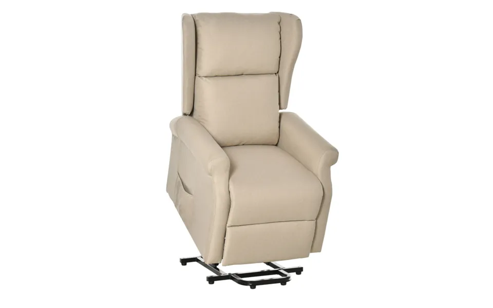 Homcom Steel Frame Power Lift Armchair Recliner W Footrest - Beige 200kg Capacity