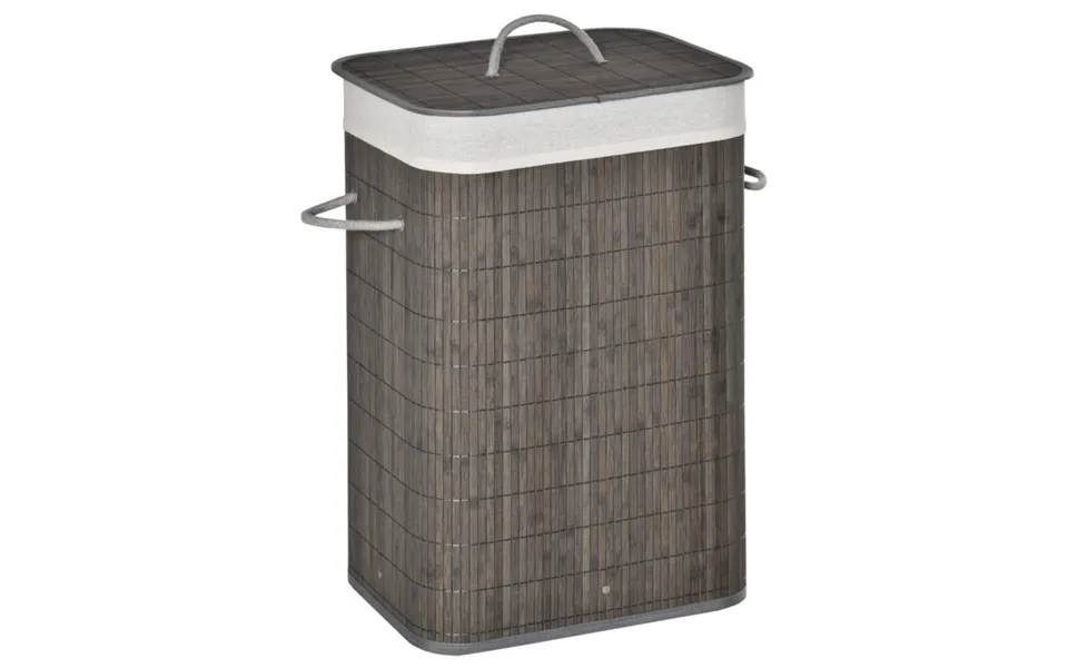 Homcom Steel Laundry Basket With Flip Lid & Removable Lining - Grey, 120cm