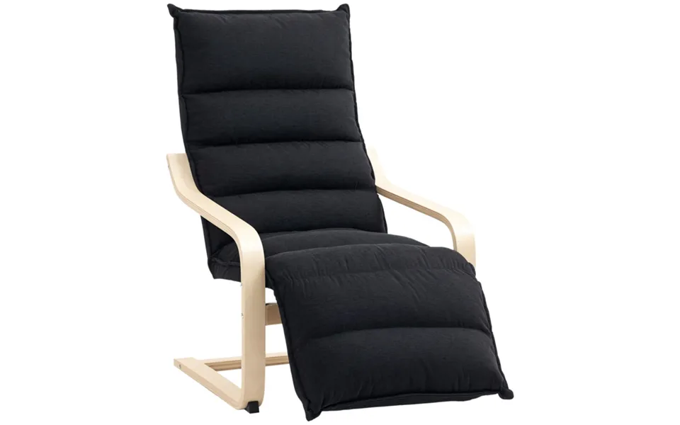 Homcom Velvet-feel Rocking Lounge Chair With 12cm Pad & Adjustable Footrest - Birch Wood Frame