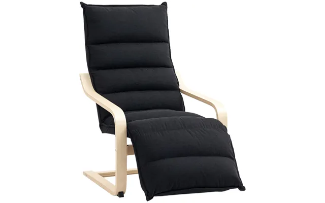 Homcom Velvet-feel Rocking Lounge Chair With 12cm Pad & Adjustable Footrest - Birch Wood Frame product image