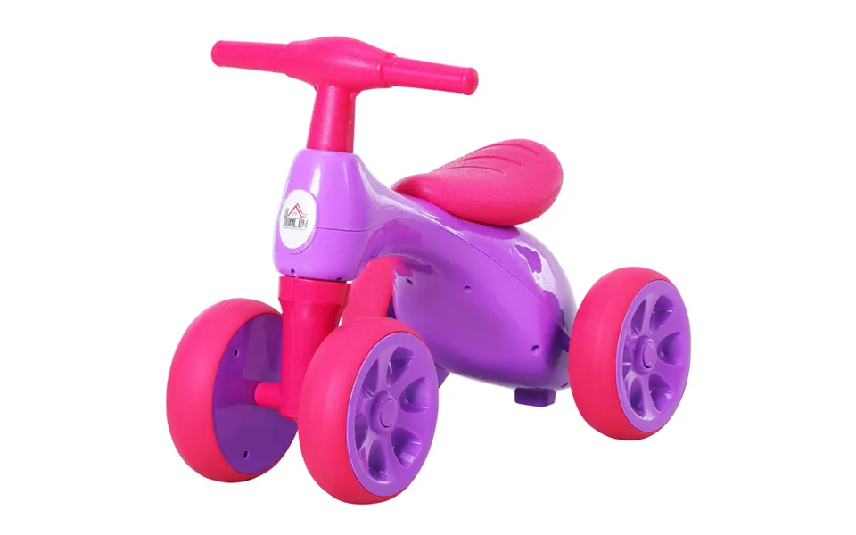 Homcom Violet Balance Bike - 4 Wheels, Storage Bin