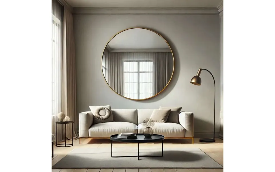 J B Home Rei 120cm X 120cm Round Gold Metal Mirror