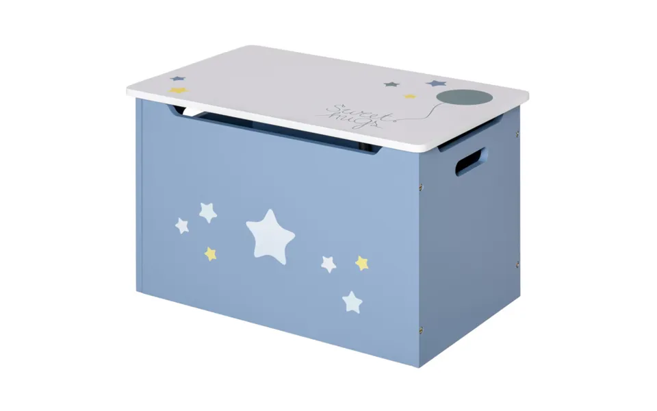 Kids Wooden Toy Box Children Storage Chest Organiser Side Handle Blue Homcom