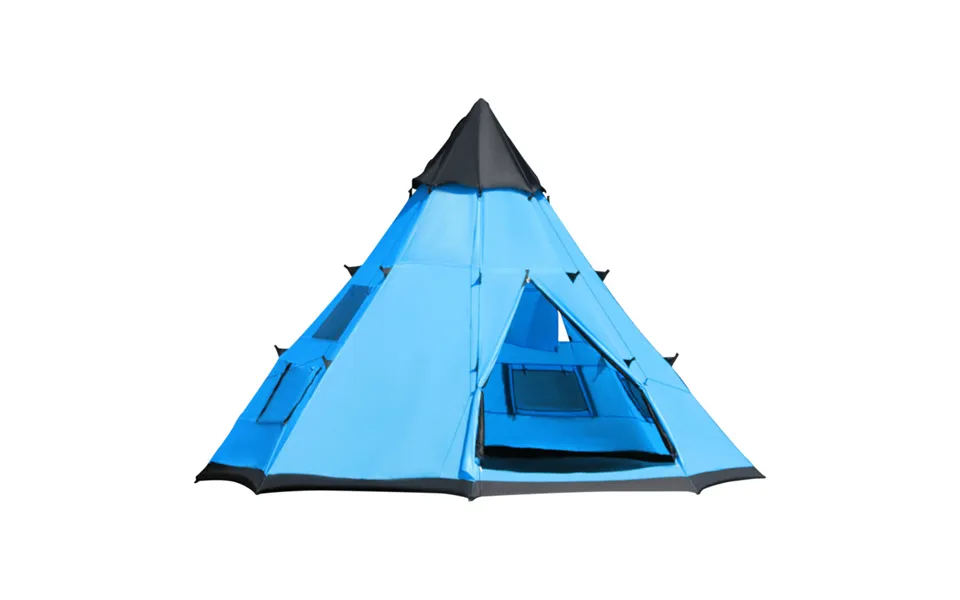 Large Family Camping Tipi Tent - Sleeps 6, Mesh Windows, Easy Assembly, Includes Carrying Bag