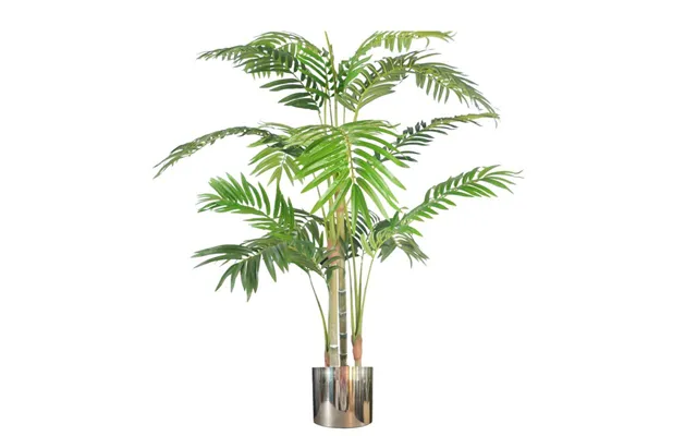 Leaf 120cm 4ft Realistic Artificial Areca Palm Plant In Silver Metal Planter product image