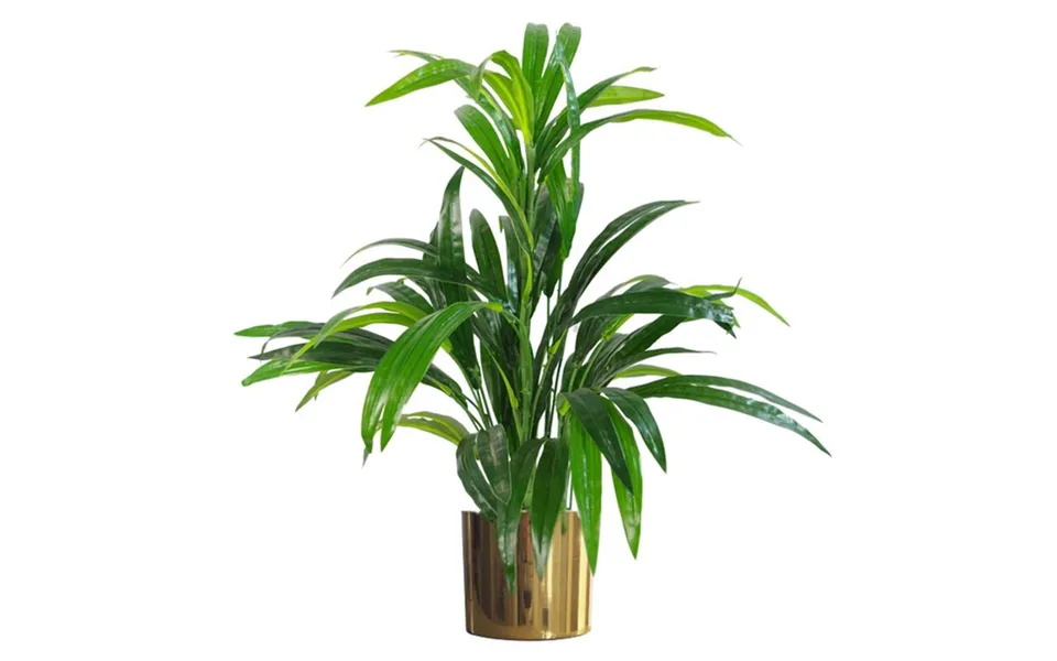 Leaf 65cm Artificial Bamboo Shrub Plant With Gold Planter