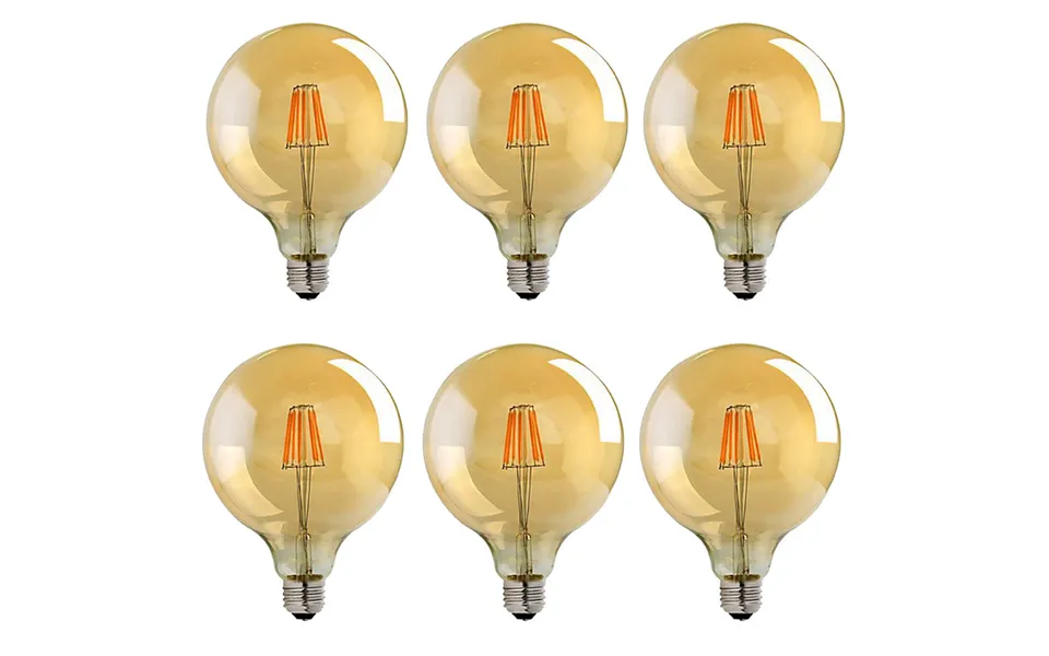 Ledsone E27 Led Edison Bulb - Amber Glass, 2700k Warm White, 8w, 5 Pack