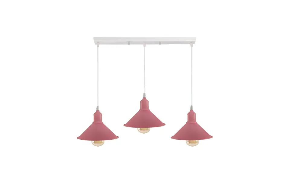 Ledsone Metal 3-light E27 Pendant Fitting With 95cm Adjustable Cable - Pink