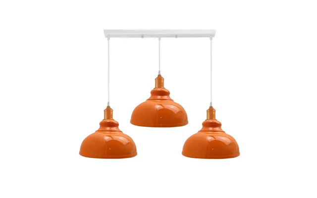 Ledsone Three-light Pendant Fitting - Curvy Metal Industrial Vintage Loft Style, 95cm Adjustable Cable, E27 Dimmable, Or product image