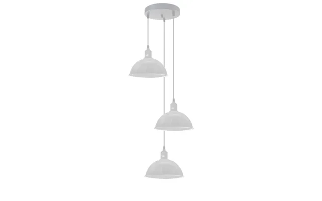 Ledsone Vintage Industrial Round Three Outlet Pendant Light - 21cm White product image