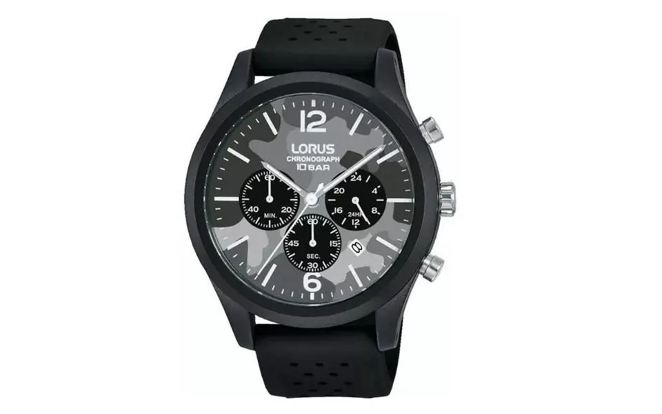 Lorus Men's Sports Chronograph Watch - Grey Dial, Black Rubber Strap