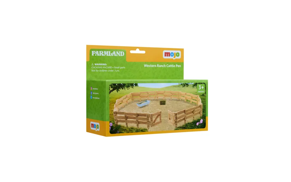 Mojo Fun Polyvinyl Chloride Cattle Pen Playset - Uk Crafted Farmyard Set