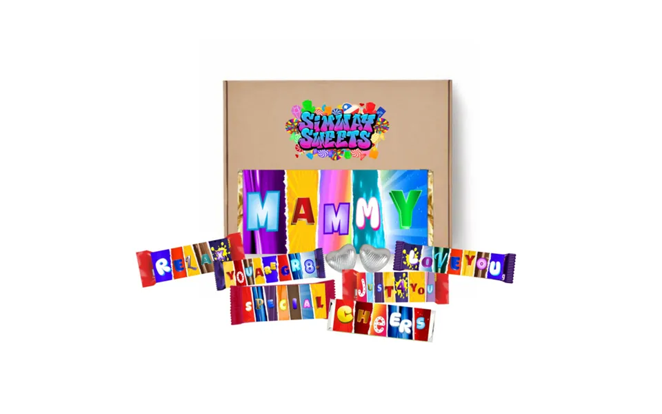 Mothers Day Gift Box With Fun Chocolate Bar Wrappers - Mammy
