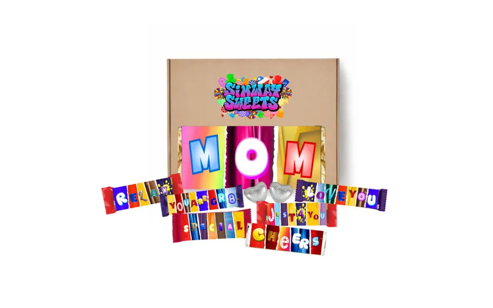 Mothers Day Gift Box With Fun Chocolate Bar Wrappers - Mom