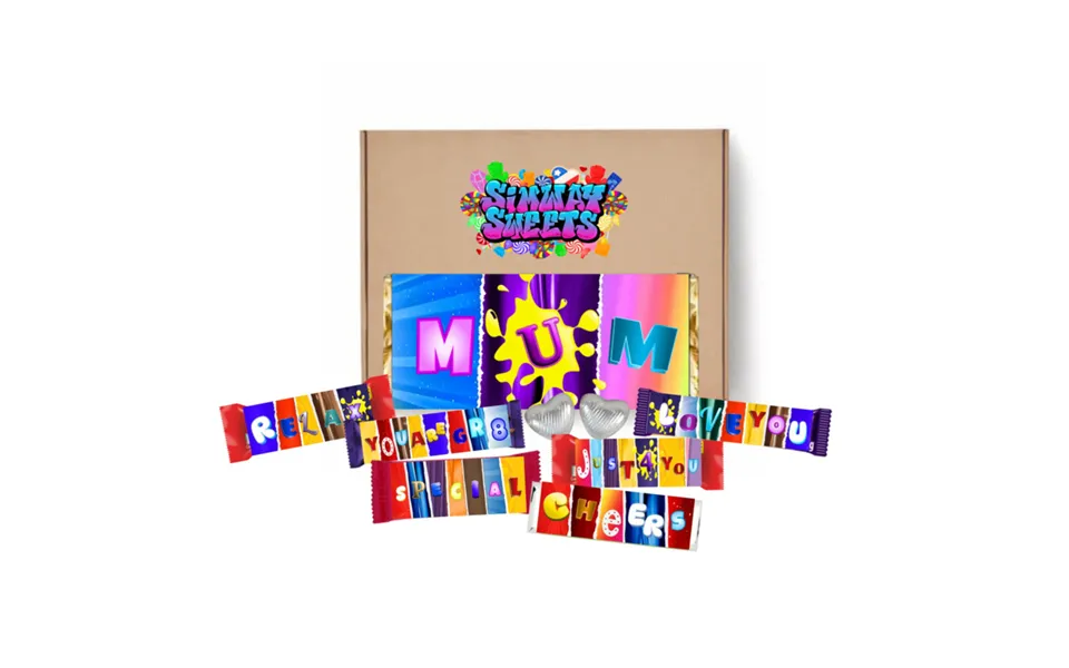 Mothers Day Gift Box With Fun Chocolate Bar Wrappers - Mum