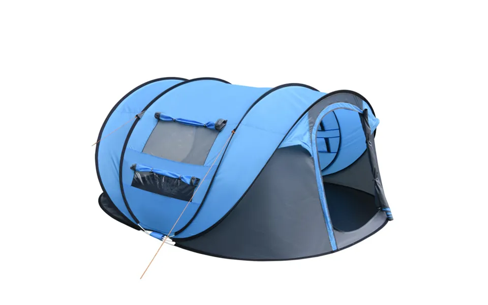 Outsunny 4-5 Person Pop-up Dome Camping Tent - Sky Blue