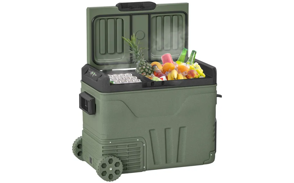 Outsunny 45l Camping Fridge Freezer Dual Zone Car Fridge - Dc & Ac