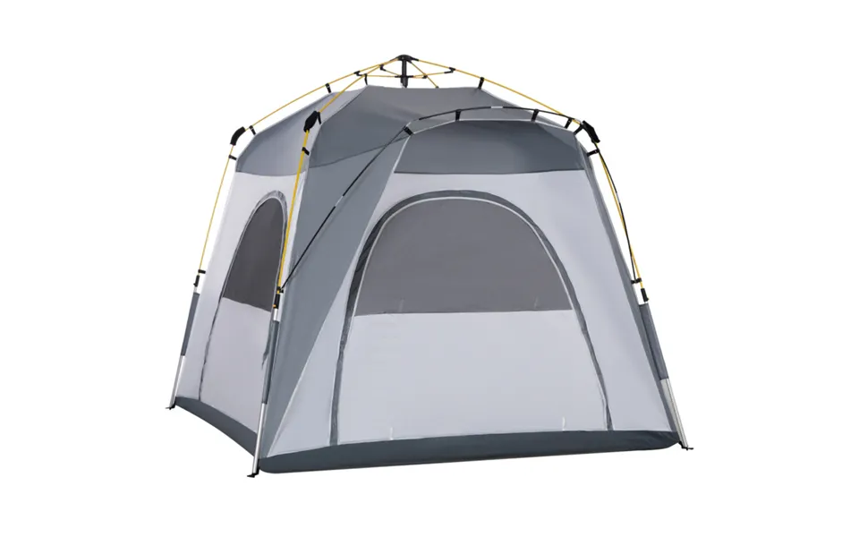 Outsunny Four-person Pop-up Tent - Automatic Camping Backpacking Dome Shelter, Green