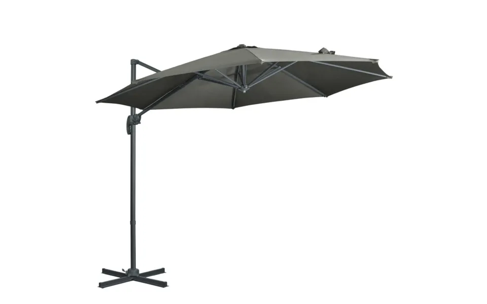 Outsunny Grey Cantilever Parasol Garden Umbrella 3 X 3m With Crank Handle & Cross Base