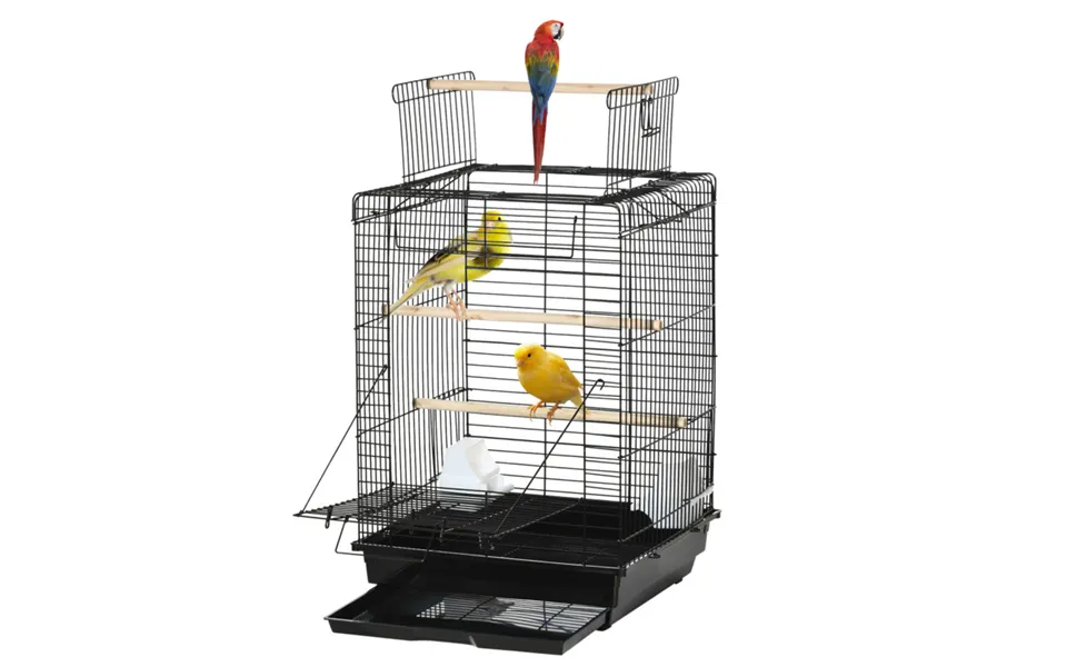 Pawhut 59cm Metal Bird Cage With Openable Top - Stand