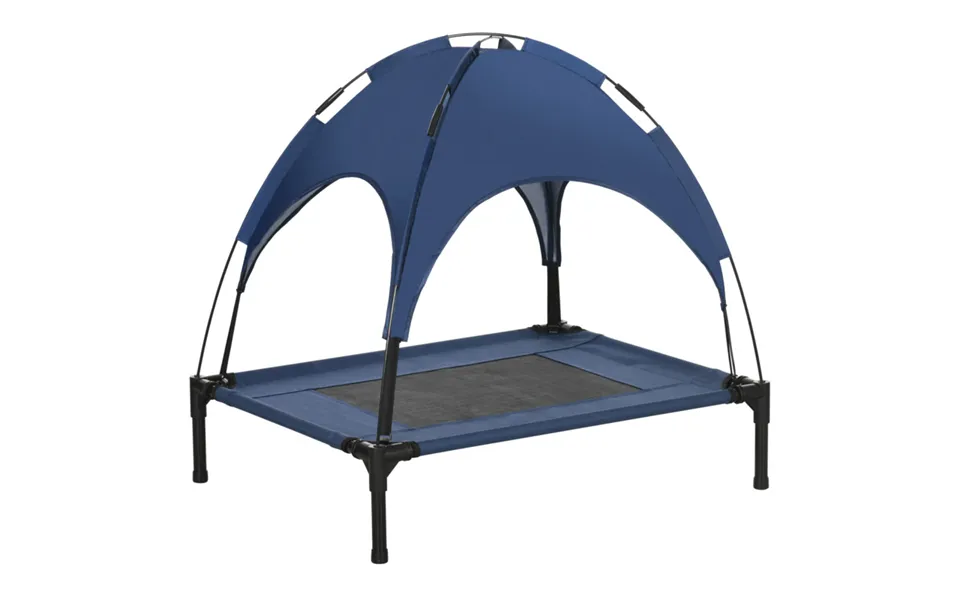Pawhut 76cm Elevated Dog Bed Cooling Raised Pet Cot 18cm High, 20kg Capacity - Blue