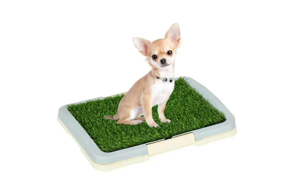 Pawhut Artificial Grass Indoor Dog Toilet With Grid Panel & Tray - 46