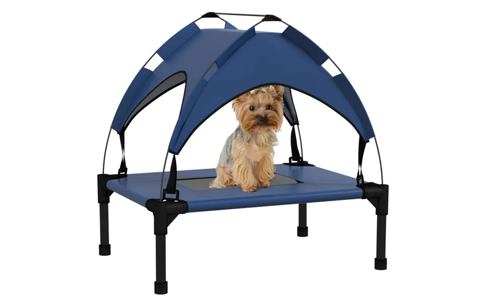 Pawhut Breathable Mesh Elevated Dog Bed - Dark Blue