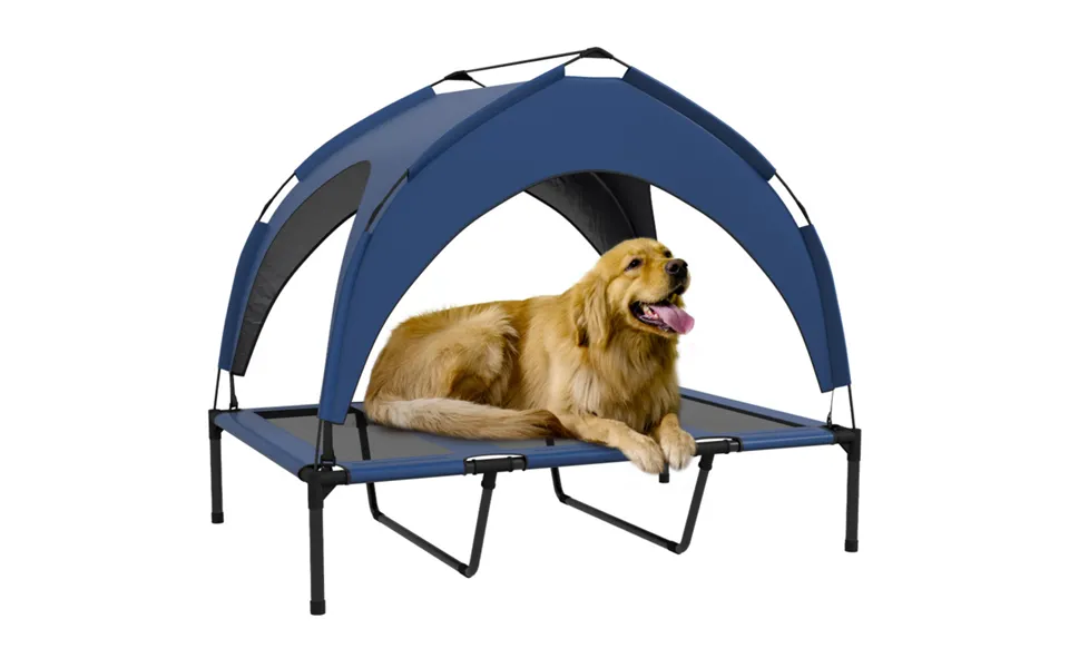 Pawhut Breathable Mesh Raised Dog Bed - Large, Dark Blue
