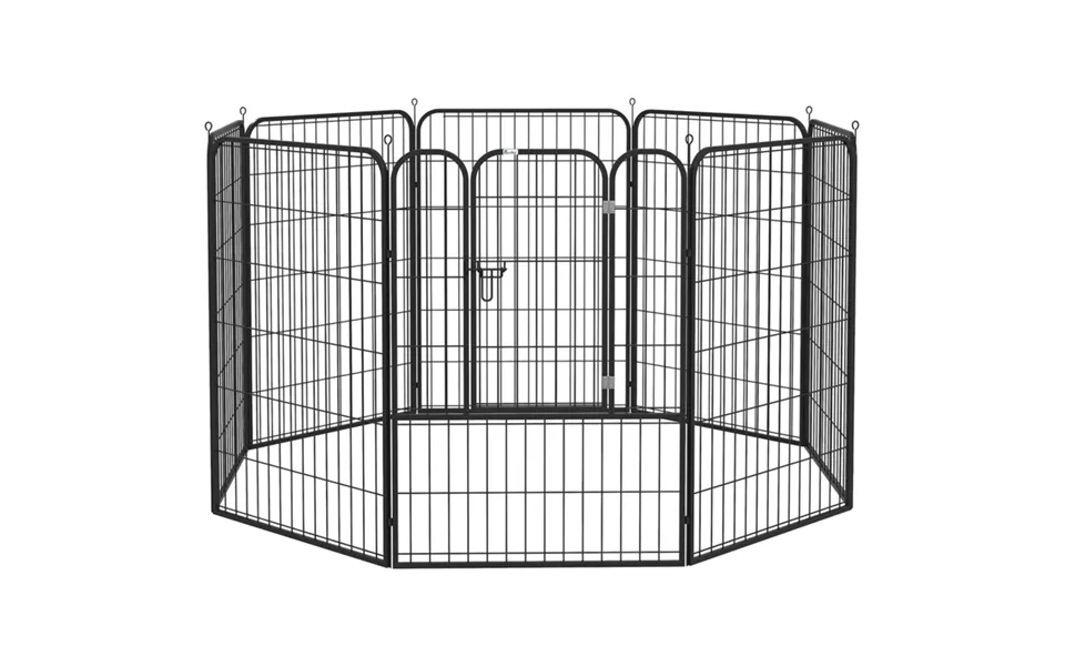 Pawhut Metal Pet Playpen Folding Run Fence Hutch Cage - Indoor Outdoor Adaptable Design