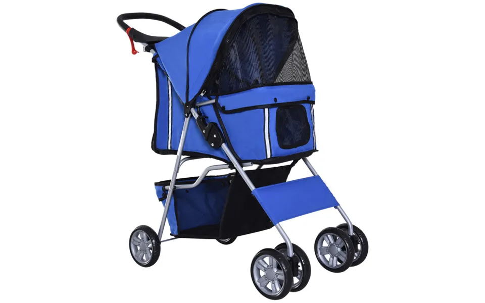 Pawhut Pet Stroller Cat Dog Jogger Pushchair Travel Carrier 4 Wheels