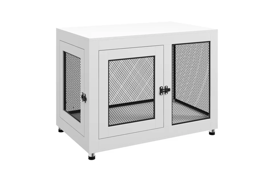 Pawhut Wooden Dog Kennel End Table W Cushion - 90w X 57dcm