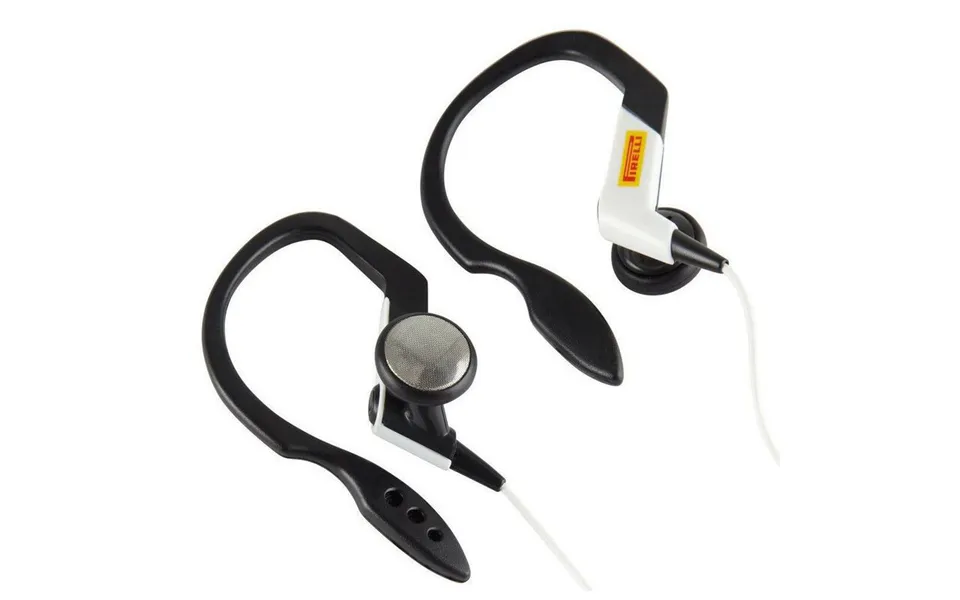 Pirelli Bass Pipe Sports Ear Clip Headphones 3.5mm Stereo Jack 15mm Driver - Black White