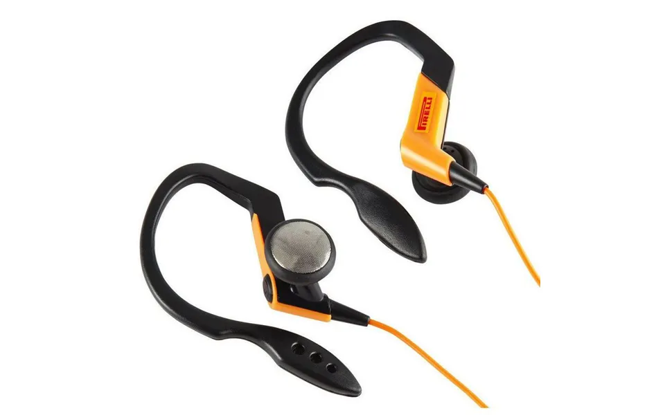 Pirelli Ear Clip Sports Headphones Bass Pipe 3.5mm Stereo Jack 15mm Unit Black Orange