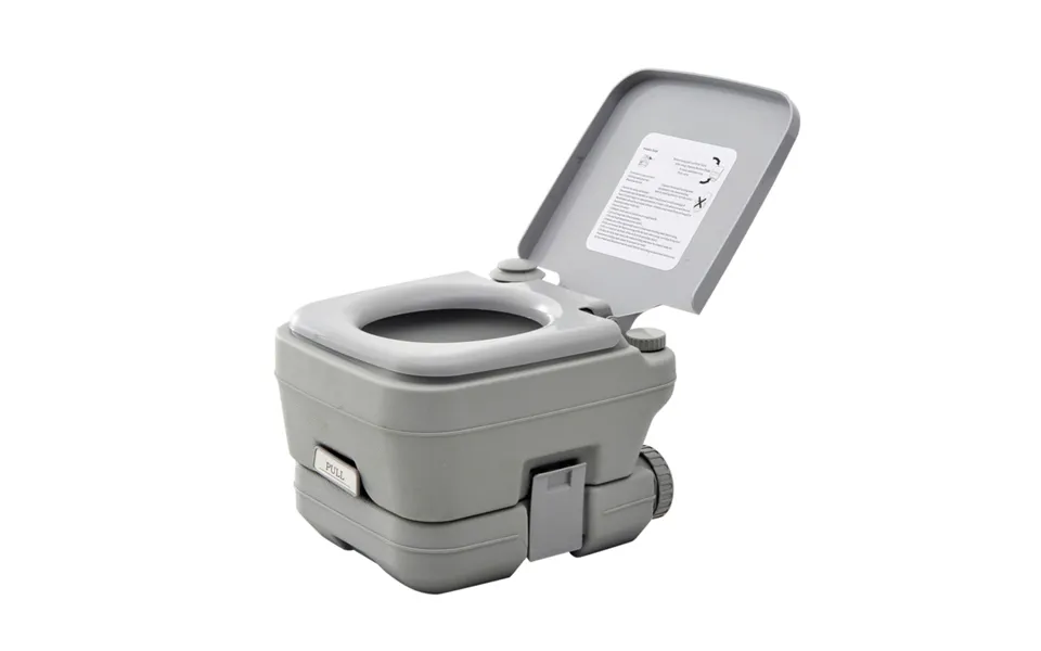 Portable Camping Toilet With 10l Waste & 10l Flush Tank - Grey, 200kg Max Load