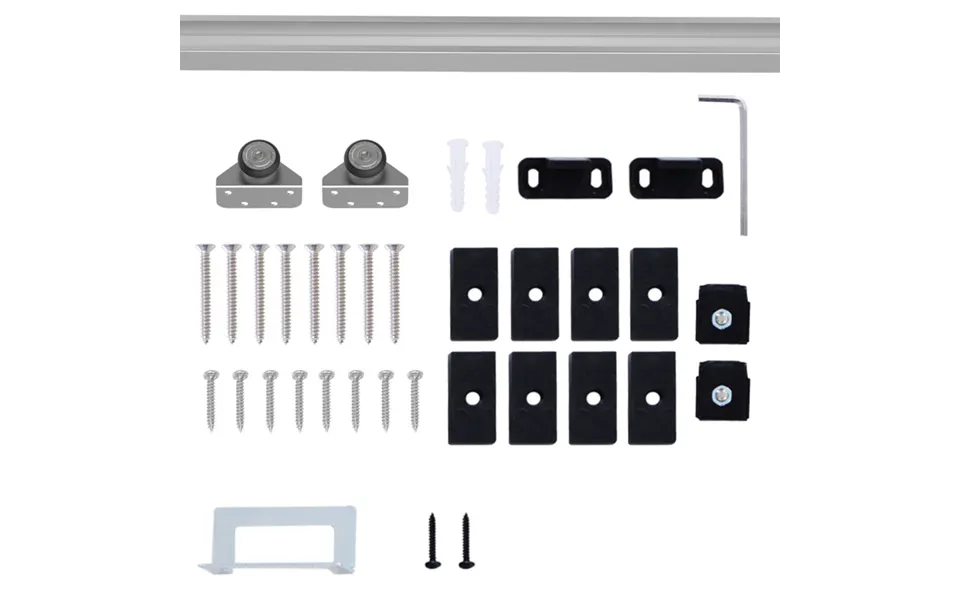 Premium Stainless Steel Sliding Barn Door Hardware Kit Track System - Supports Up To 100kg