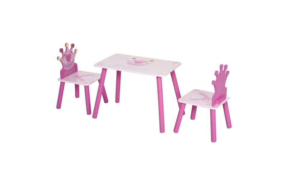 Princess & Crown Chair Table Set For Kids 2-4 Yrs - Pink