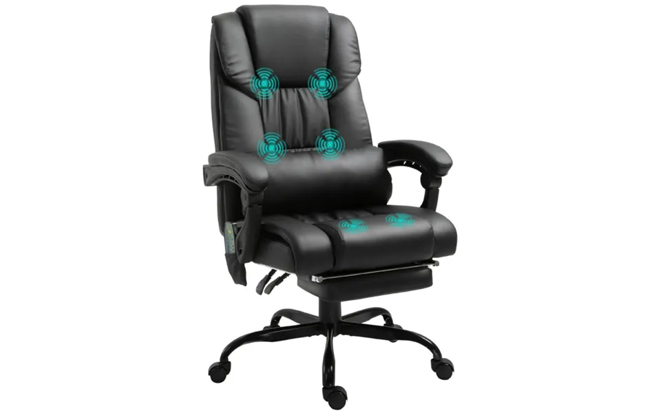 Pu Leather Massage Racing Chair - Ergonomic Reclining With Electric Massager