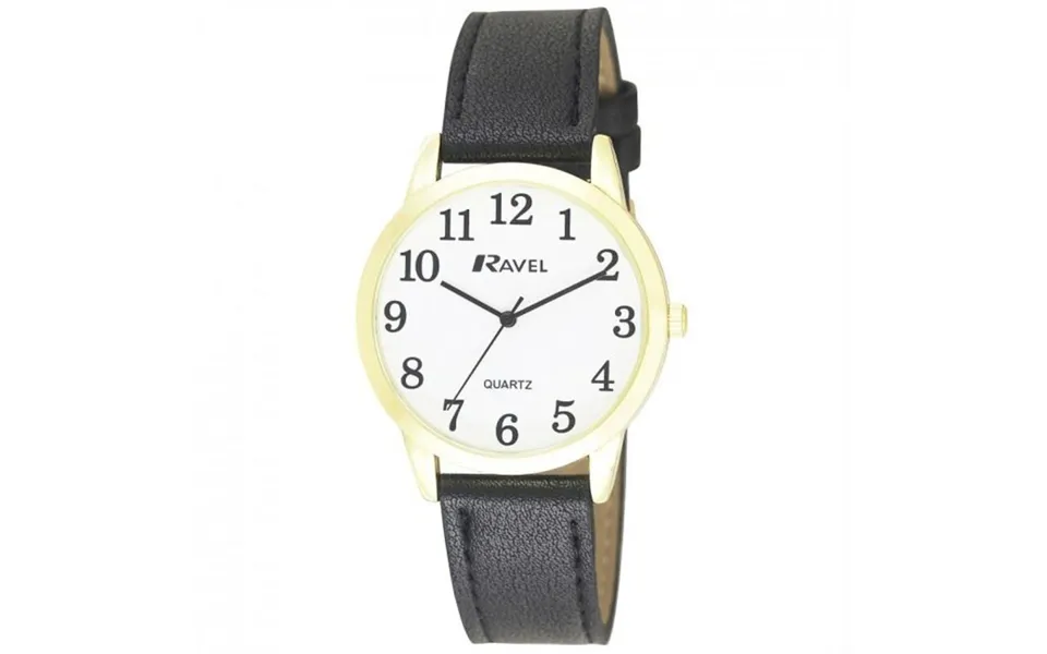 Ravel Men's Genuine Leather Strap Classic Dial Watch
