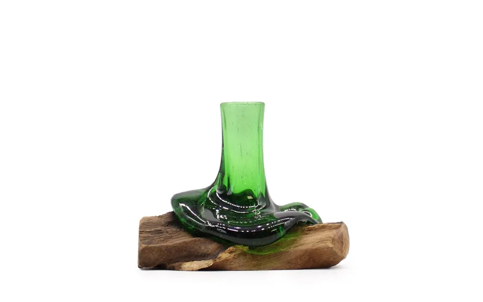 Recycled Beer Bottles - Mini Flower Vase On Wood