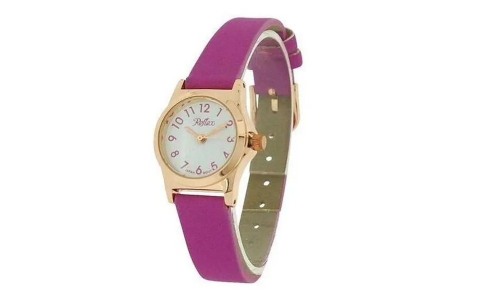 Reflex Rose Gold Tone Metal Watch - White Dial, Purple Strap