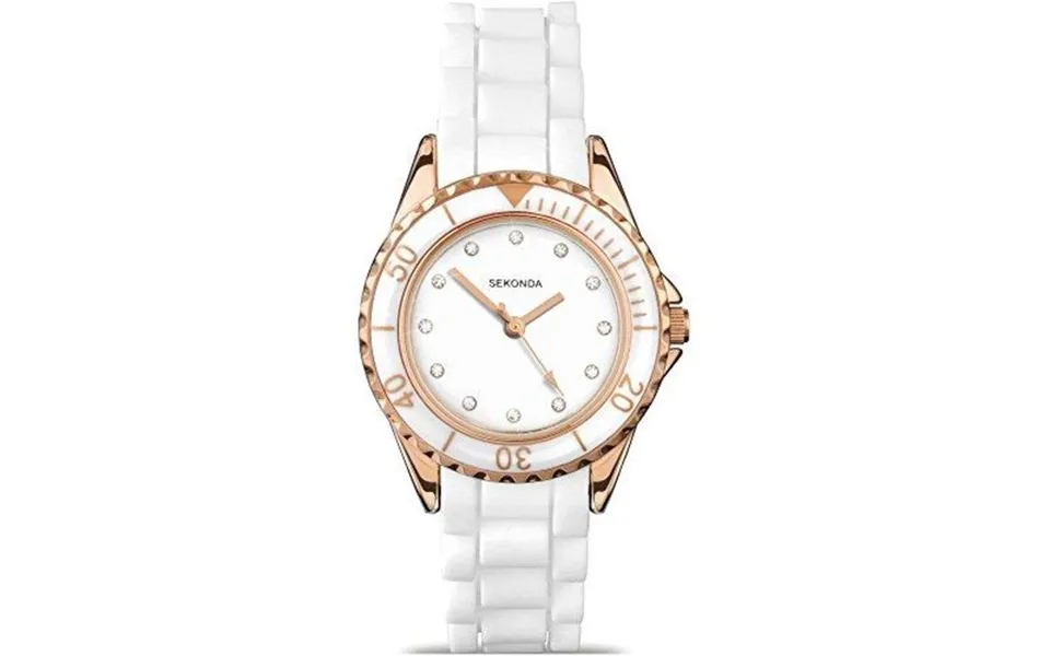 Sekonda White Rubber Strap Rose Gold Watch - 4742