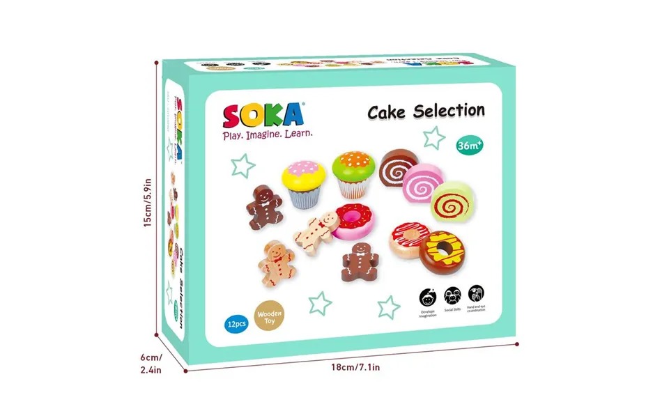 Soka Play Imagine Learn Cake Selection Set - Realistic Design, Encourages Creativity