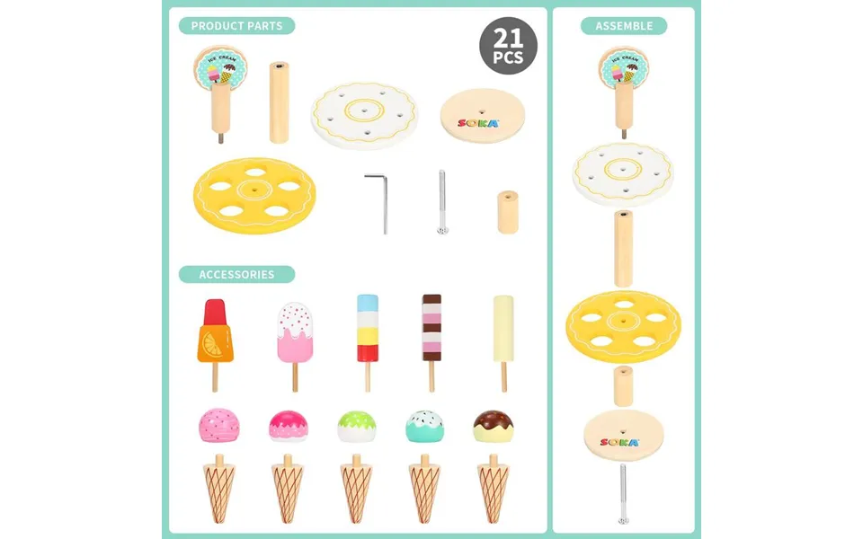 Soka Play Imagine Learn Ice Cream Stands - 10 Piece Set