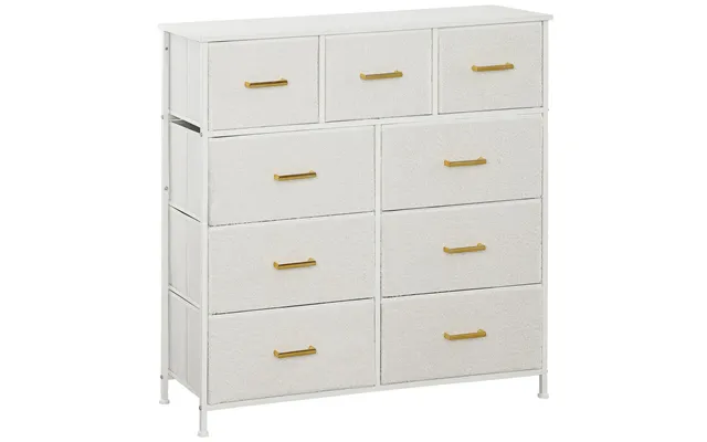 Stylish Cream White Storage Unit With Nine Drawers And Durable Steel Frame product image