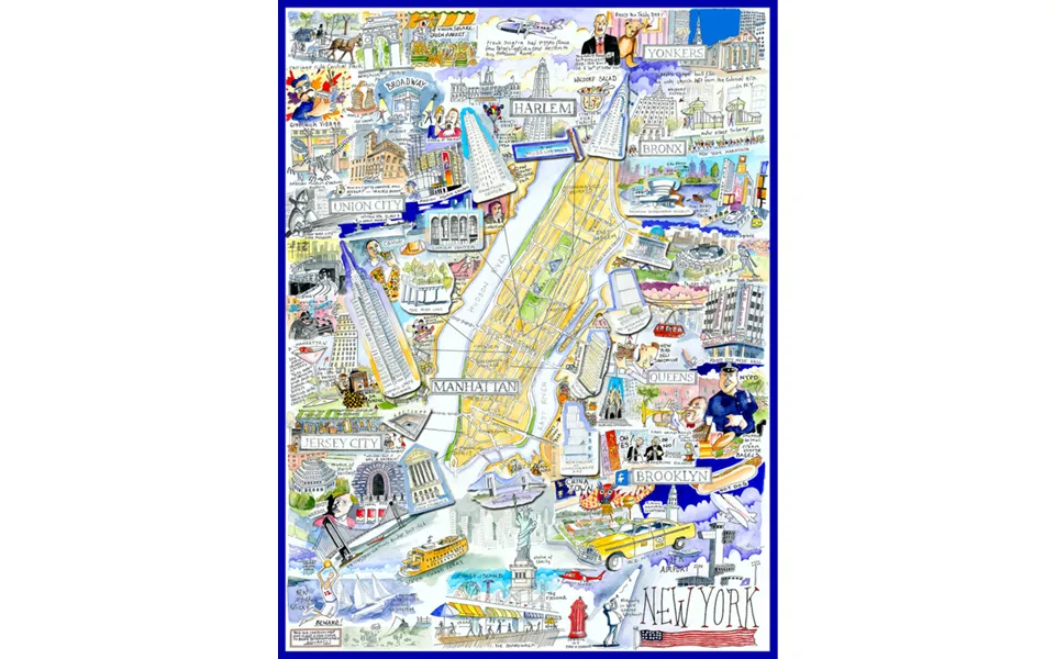 Tim Bulmer New York City Map 1000 Piece Jigsaw Puzzle