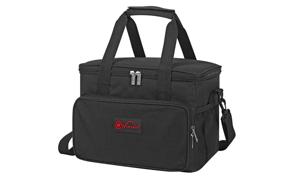 Vinsani 15l Black Cooler Bag - Effective Insulation For Picnics & Travel