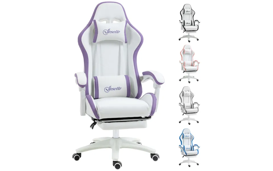Vinsetto Faux Leather Racing Gaming Chair - Ergonomic, Reclining 135 , Footrest, Adjustable Height 45